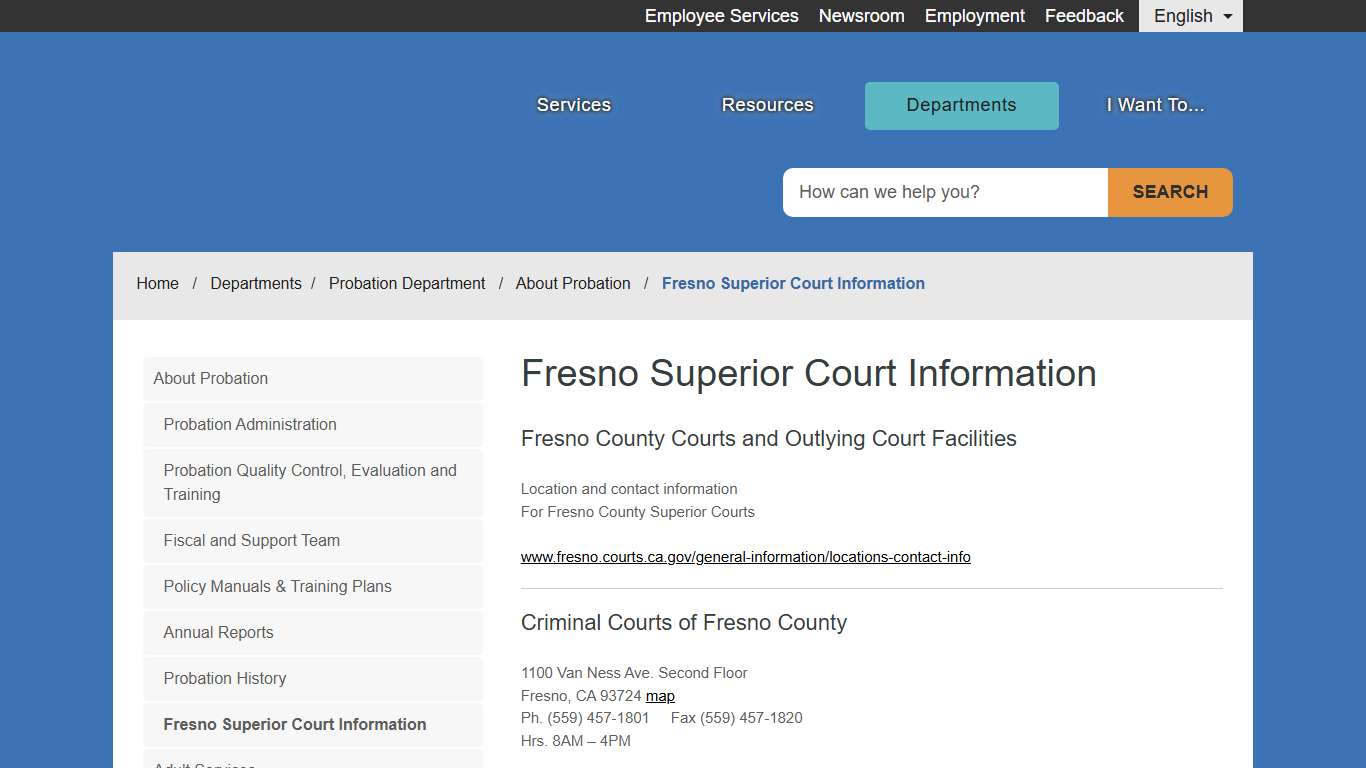 Fresno Superior Court Information - County of Fresno